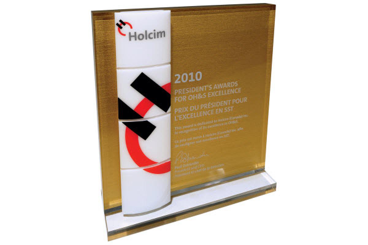 Les Prix du président pour l'excellence en SST de Holcim.