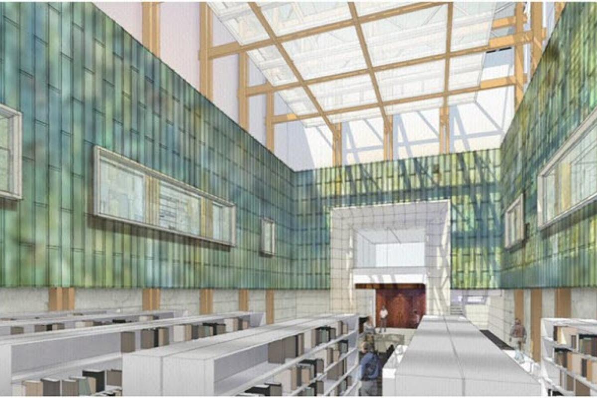 Future bibliothèque de ressources dans l'édifice Wellington rénové.