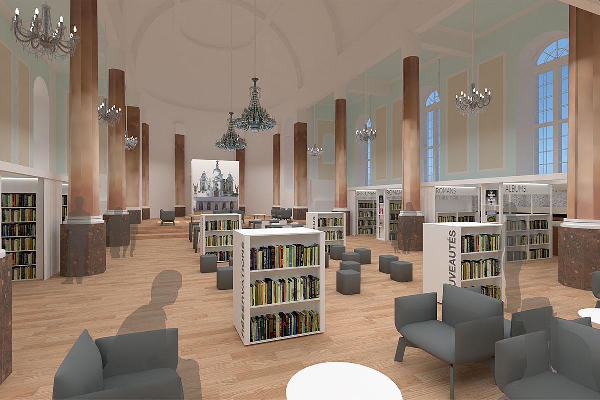 Saint-Norbert présente son projet d’aménagement de l’Espace culturel Jean-Pierre Ferland et de la bibliothèque. Crédit : Rayside Labossière architectes