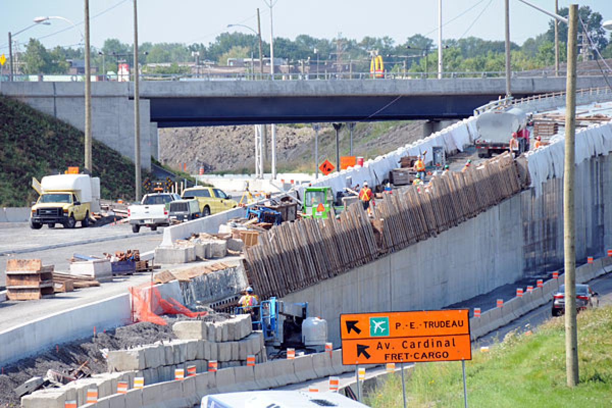 Le chantier de l’échangeur Dorval - Photo : Transports Québec