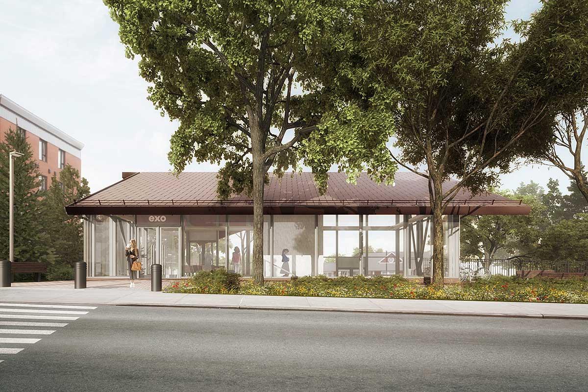 Un nouvel édicule sera construit à la gare Montréal-Ouest. Crédit : Sid Lee Architecture 