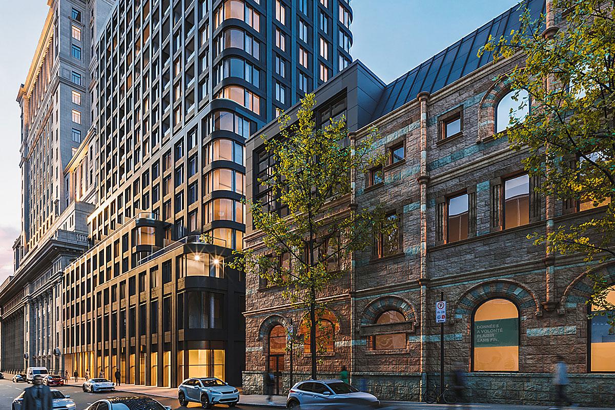 Le Mansfield, nouveau projet immobilier au centre-ville de Montréal. Crédit : Groupe Brivia