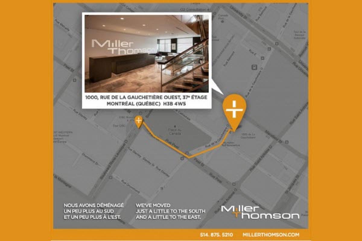 Miller Thomson s'installe dans de nouveaux bureaux à Montréal