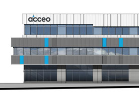 Nouveaux espaces commerciaux d’ACCEO Solutions à L’Ancienne-Lorette - Photo de Pierre Martin & Associés Architectes