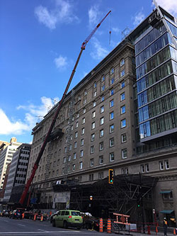 Le chantier du Ritz-Carlton à Montréal - Photo fournie par le Groupe Atwill-Morin