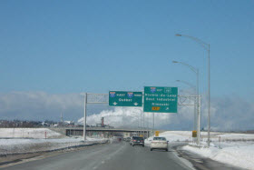 Autoroute 85 Nord, kilomètre 93 à Rivière-du-Loup - Photo - Domaine public