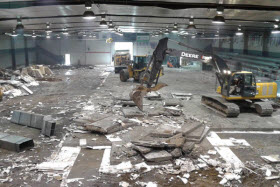 Travaux à l'Aréna de Bedford - Photo de Philippe Pichette