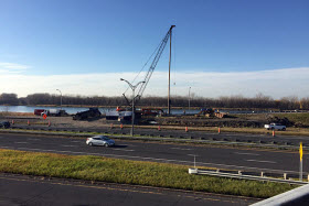 Chantier du lien cyclable longeant la route 132 - Photo de Ville de Boucherville