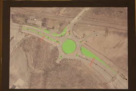Le carrefour turbogiratoire sera construit sur le boulevard Dollard entre la rue Calixa-Lavallée et le viaduc de l'autoroute 31. Crédit Jean Chevrette