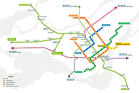Carte du réseau du Réseau express métropolitain - Photo de REM