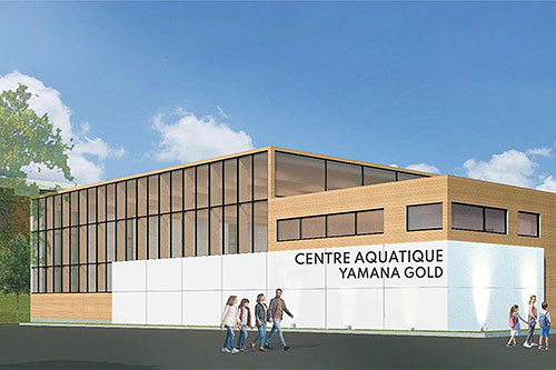 Le futur centre aquatique Yamana Gold, à Rouyn-Noranda. Crédit : ARTCAD Architectes
