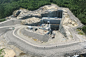 Vue du chantier de la centrale Romaine-2 - Photo de Hydro-Québec