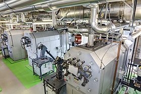 La chaufferie de la Cité Verte fonctionne grâce à quatre chaudières de 1 250 kilowatts. Photo de SSQ Immobilier