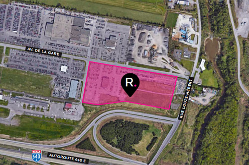 Aperçu du site où sera construit le bâtiment. Crédit : Rosefellow/Skyline Commercial REIT