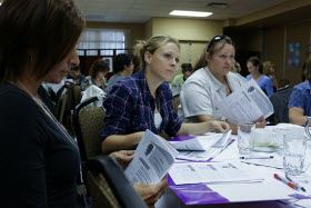 Des participantes au premier forum Femmes CSN-Construction. Crédit Normand Blouin/CSN