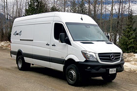 Le Sprinter de Mercedes-Benz est livrable en version 4 x 4 sur demande. Photo de Mercedes-Benz