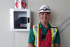 François Charrette, agent de prévention en santé et sécurité sur le chantier Zibi. Photo de Jean-François Caouette