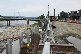 Chantier du mur de soutènement - Photo de la Ville de Saint-Georges