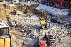 Photo du chantier de l’Îlot Rosemont, à Montréal. Crédit photo Laurent Canigiani