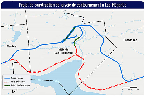 Tracé prévu pour le projet - Image fournie par Transports Canada