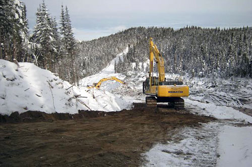 Des travaux de déboisement sont préalablement requis tout au long de l’emprise de la nouvelle ligne d’alimentation à 735 kV. Crédit : Hydro-Québec