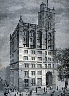 L'édifice New York Life est considéré par certains comme le premier gratte-ciel au Canada. Crédit : Bibliothèque et Archives nationales du Québec