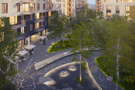 Cour intérieure du projet Arbora - Photo de Arbora Griffintown