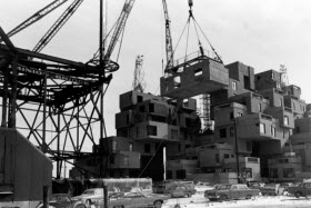 Habitat 67, image du chantier, 1966 - Photo de la Collection de Safdie Architects