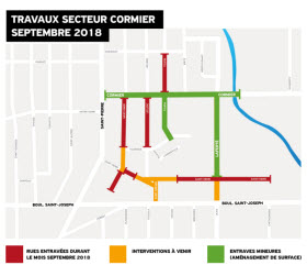 Emplacement des travaux au mois de septembre - Photo de la Ville de Drummondville