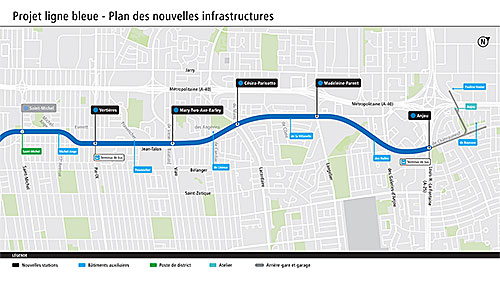 Plan des nouvelles infrastructures. Crédit : STM