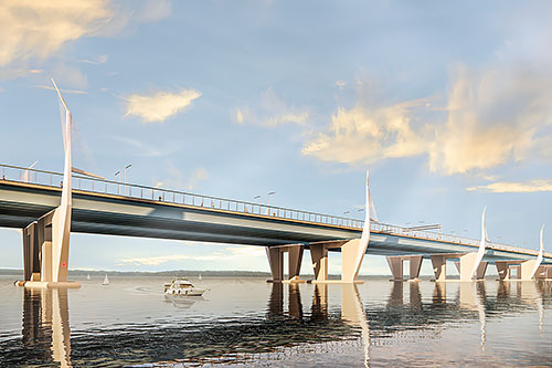 Nouveau pont de l’Île-aux-tourtes. Crédit : Ministère des Transports et de la Mobilité durable
