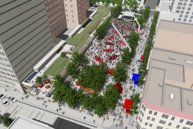 Vue aérienne du projet de l'esplanade Clark - Photo de la Ville de Montréal