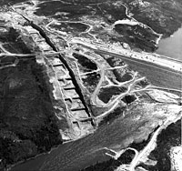 Chantier de l’évacuateur de crue du barrage LG-2 - Photo de d’Hydro-Québec