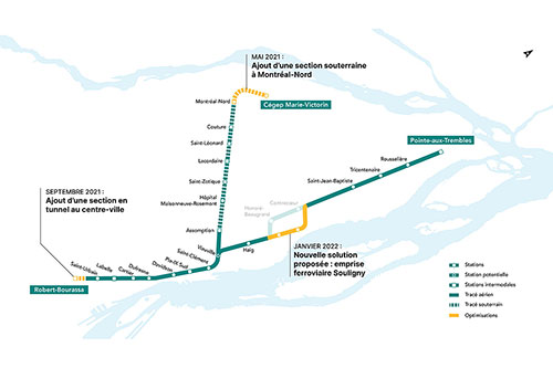 Optimisations annoncées depuis le lancement du projet de référence en décembre 2020. Source : CDPQ Infra