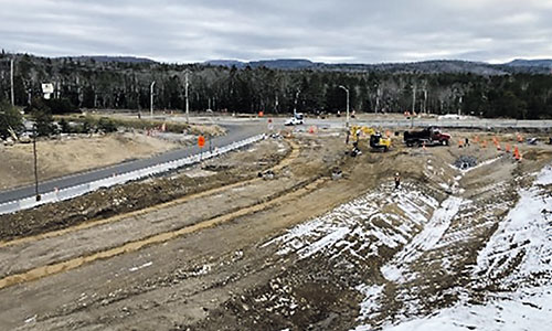 Travaux visant l’élargissement de la route 117, entre Labelle et Rivière-Rouge. Crédit : MTMD