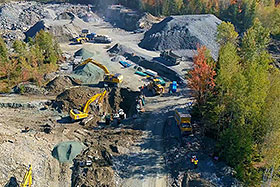 Vue aérienne de chantier - Photo de la Ville de Sherbrooke