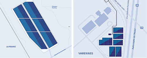 Deux parcs solaires seront construits sur la Rive-Sud de Montréal en 2020.. Image : Hydro-Québec