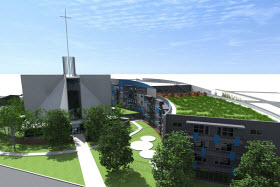 L'église Sainte-Germaine-Cousin sera transformée en un édifice à logements et un CPE. Crédit Rayside|Labossière