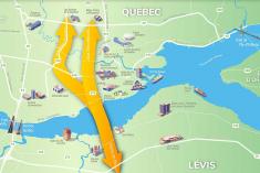Troisième lien entre Québec et Lévis : Québec dévoile le corridor. Crédit : ministère des Transports et de la Mobilité durable