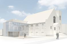 La Ville de Lachute a donné le coup d’envoi aux travaux de construction de la nouvelle bibliothèque Jean-Marc-Belzile. Crédit : C2V Architecture