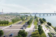 Reconfiguration de l’autoroute Bonaventure. Crédit : Les Ponts Jacques Cartier et Champlain Incorporée