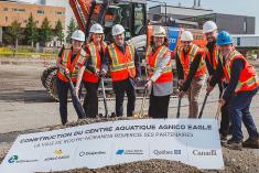Début des travaux du centre aquatique Agnico Eagle à Rouyn-Noranda. Crédit : Ville de Rouyn-Noranda