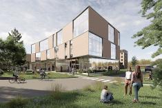 Un nouveau pavillon de santé prendra forme au Cégep Saint-Jean-sur-Richelieu. Crédit : NEUF architect(e)s + NFOE