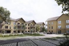 Début des travaux de 54 logements abordables à Saint-Donat. Crédit : SHQ