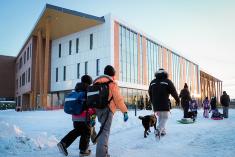 La plus haute école en bois au Canada ouvre ses portes à Longueuil. Crédit : Centre de services scolaire Marie-Victorin