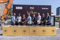 Première pelletée de terre pour Le Flore. Crédit : Groupe MACH