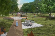 Réaménagement du parc Campbell Ouest. Crédit : Ville de Montréal