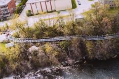 Sherbrooke inaugure sa nouvelle passerelle de la gorge de la rivière Magog. Crédit : Ville de Sherbrooke