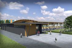 Construction d’une patinoire réfrigérée couverte à Notre-Dame-des-Prairies. Crédit : Ville de Notre-Dame-des-Prairies