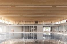 Un projet d’agrandissement de la piscine Édouard-Dubord à Victoriaville. Crédit : Architecture49 + PROULXSAVARD architectes en collaboration avec CIMA+ et EXP, pour le CSS des Bois-Francs et la Ville de Victoriaville